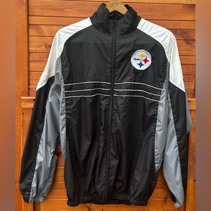 Pittsburgh Steelers Reebok NFL Team Apparel SI Zip Up Windbreaker Jacket Sz L